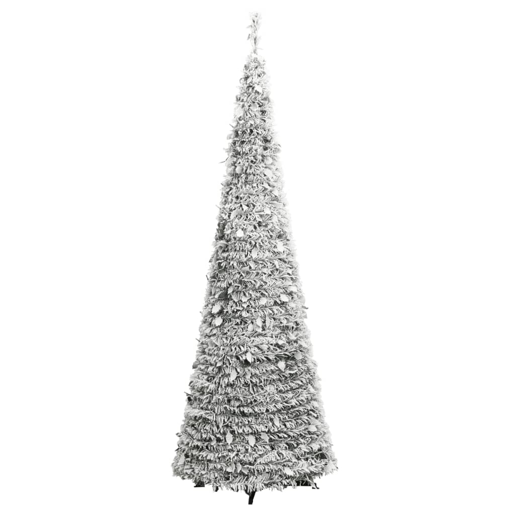 vidaXL Artificial Christmas Tree Pop-up Flocked Snow 50 LEDs 120 cm