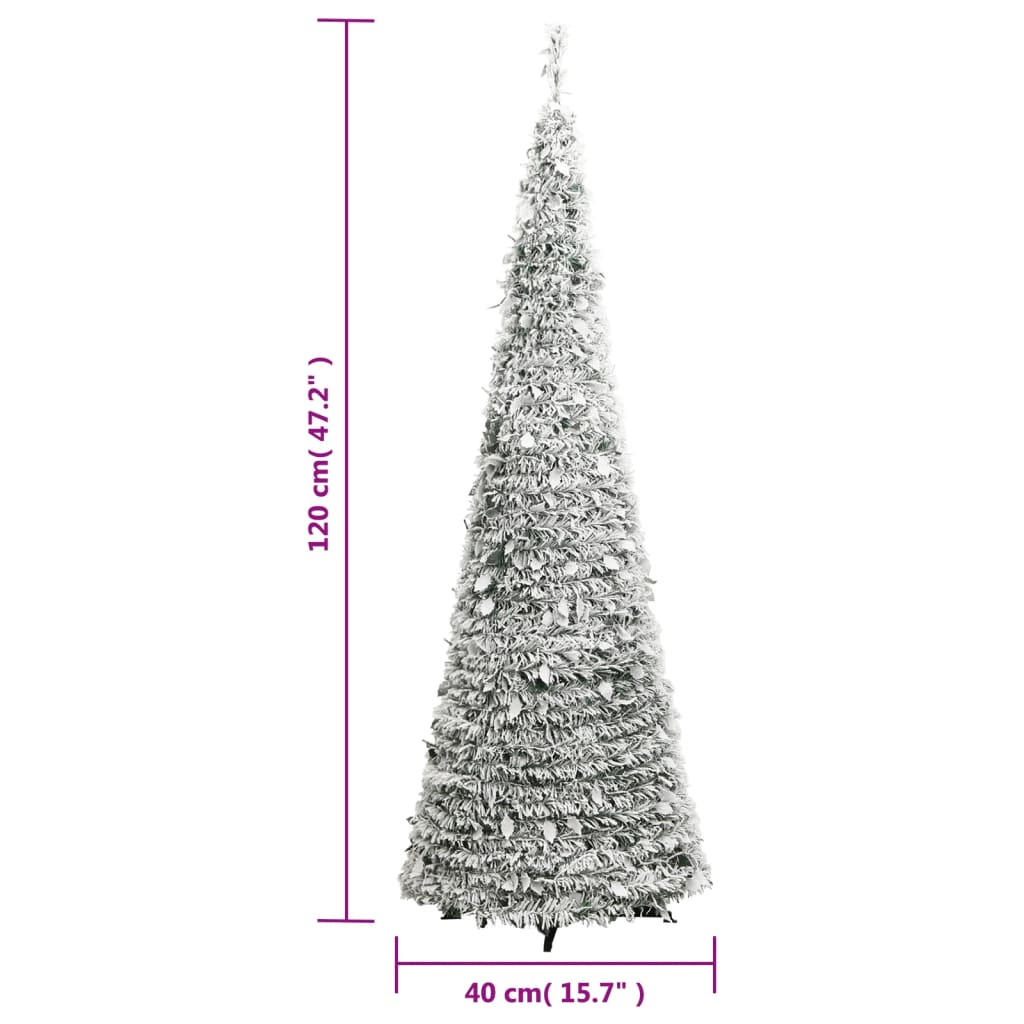 vidaXL Artificial Christmas Tree Pop-up Flocked Snow 50 LEDs 120 cm