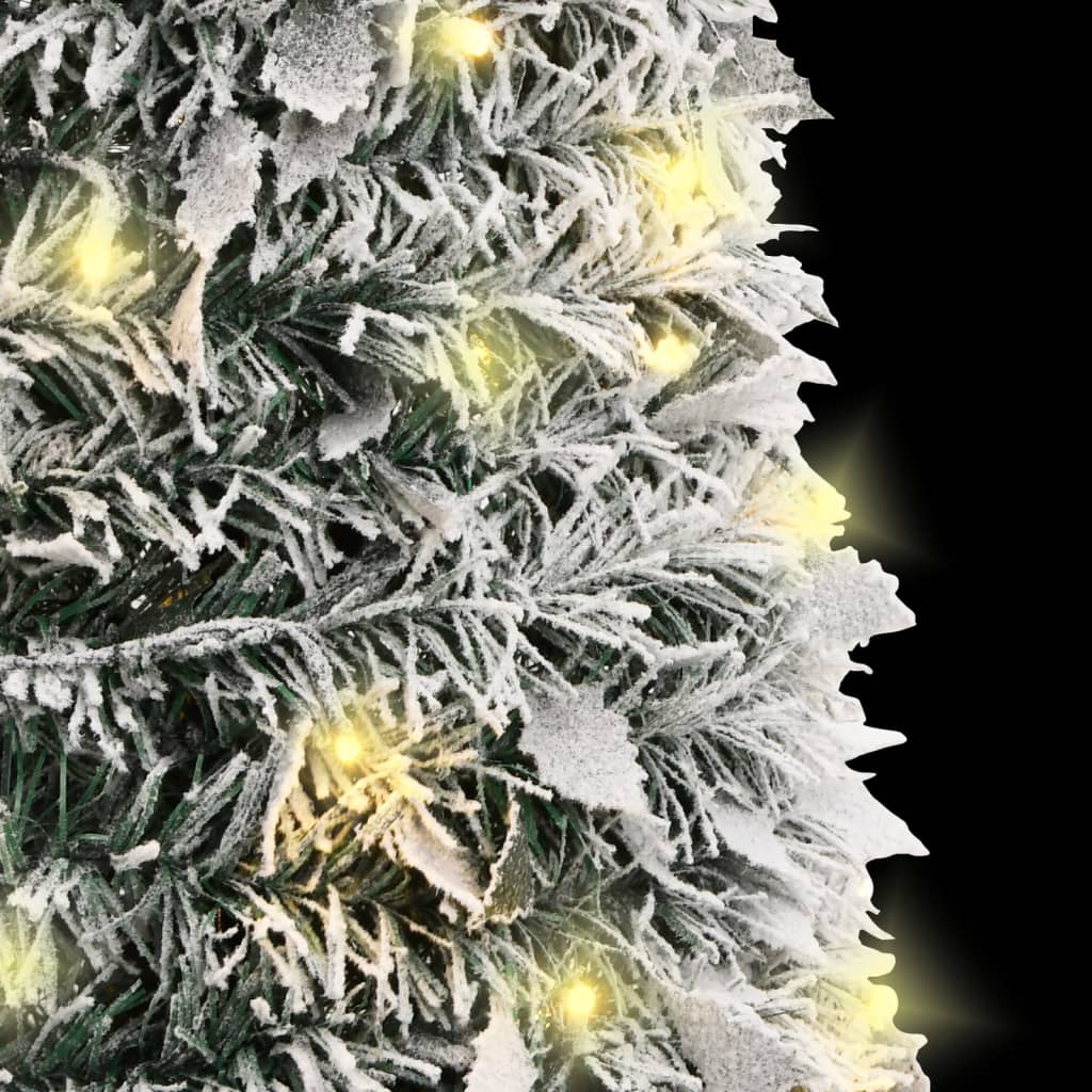 vidaXL Artificial Christmas Tree Pop-up Flocked Snow 100 LEDs 150 cm