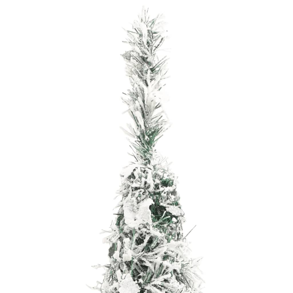 vidaXL Artificial Christmas Tree Pop-up Flocked Snow 100 LEDs 150 cm