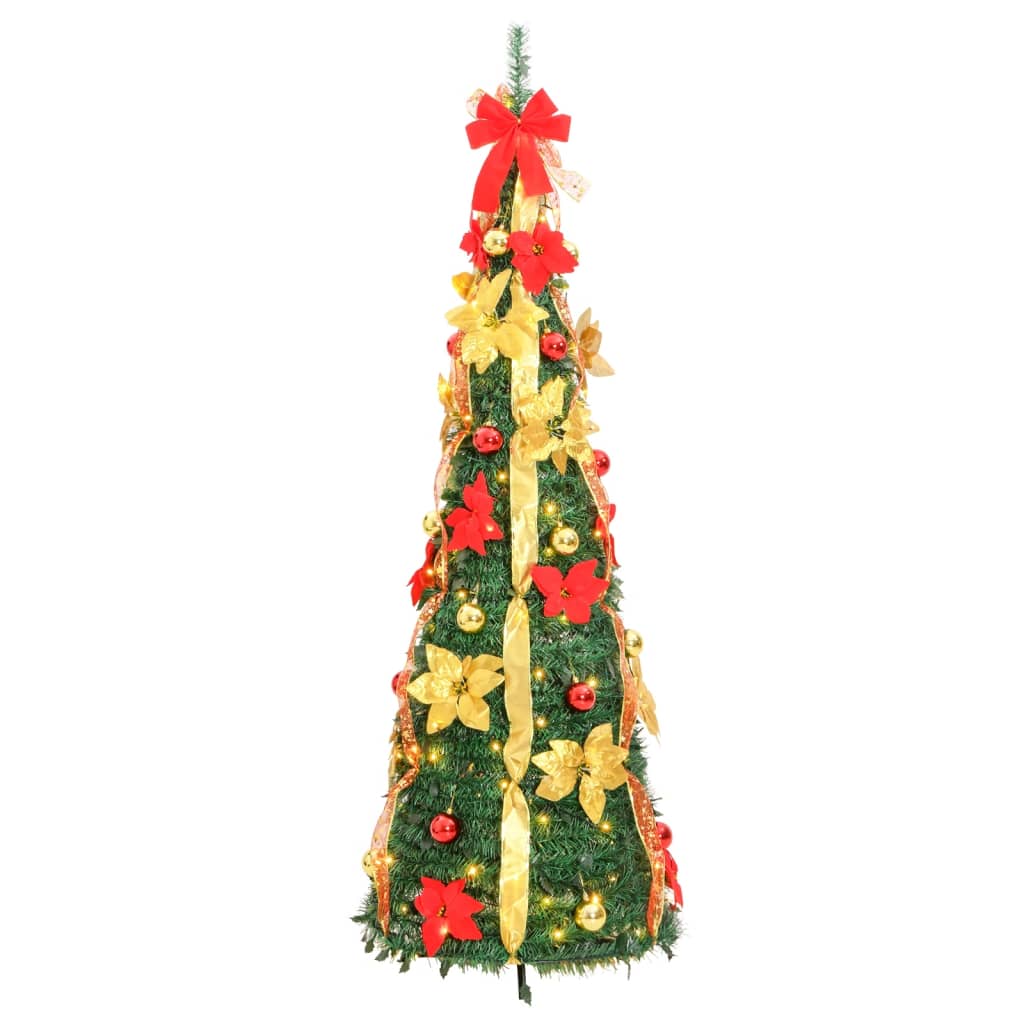 vidaXL Artificial Christmas Tree Pop-up 50 LEDs Green 120 cm