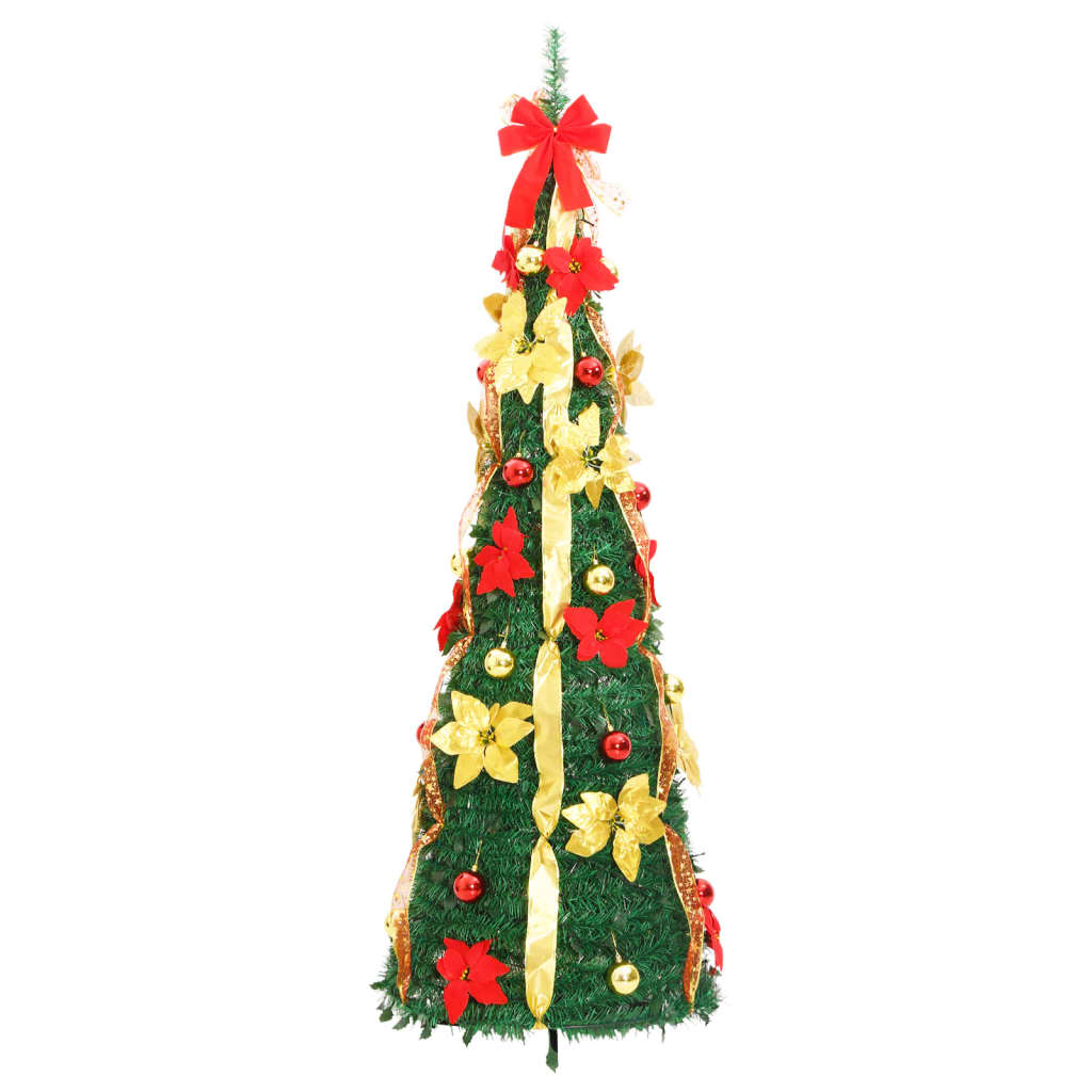 vidaXL Artificial Christmas Tree Pop-up 50 LEDs Green 120 cm