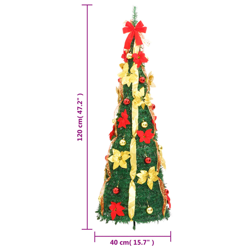 vidaXL Artificial Christmas Tree Pop-up 50 LEDs Green 120 cm