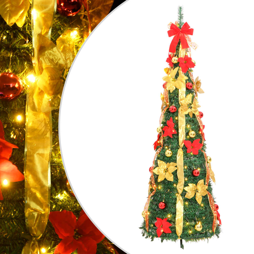 vidaXL Artificial Christmas Tree Pop-up 150 LEDs Green 180 cm