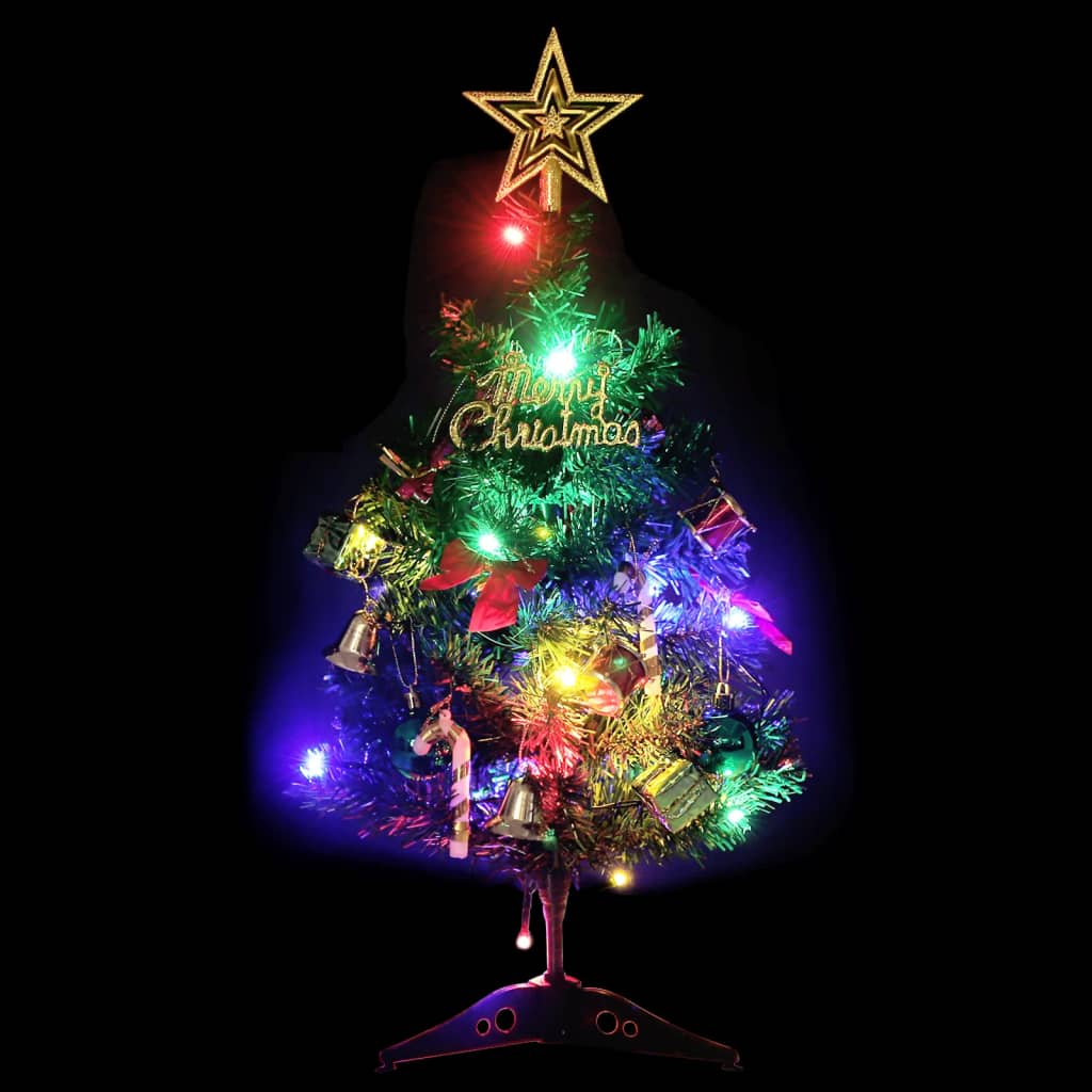 vidaXL Mini Artificial Pre-lit Christmas Tree with 20 LEDs Green 45 cm