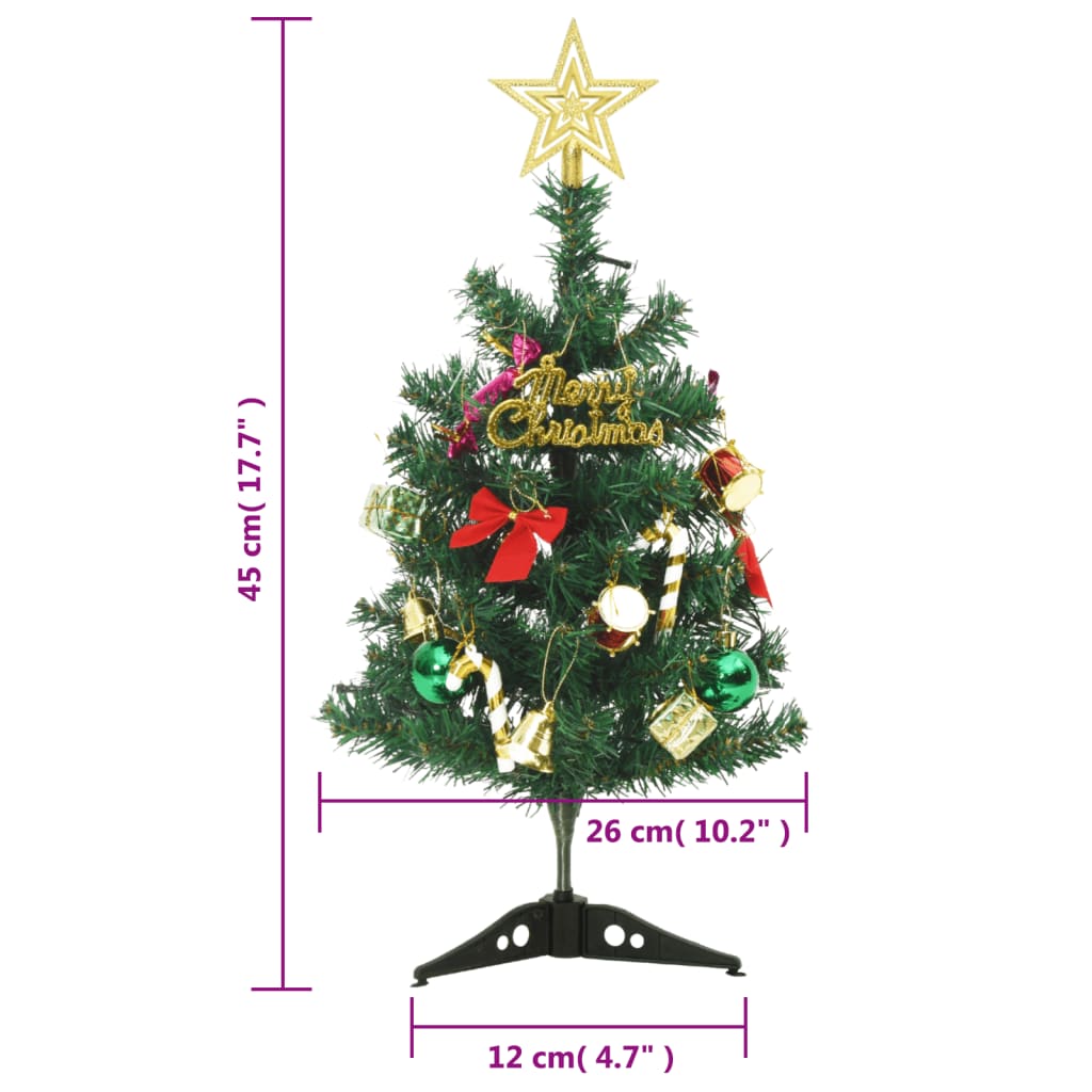 vidaXL Mini Artificial Pre-lit Christmas Tree with 20 LEDs Green 45 cm