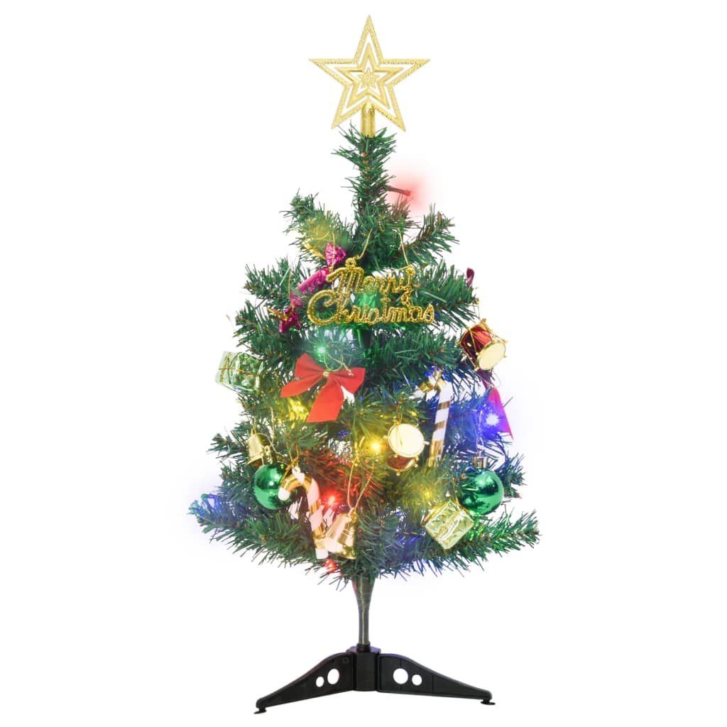 vidaXL Mini Artificial Pre-lit Christmas Tree with 30 LEDs Green 60 cm