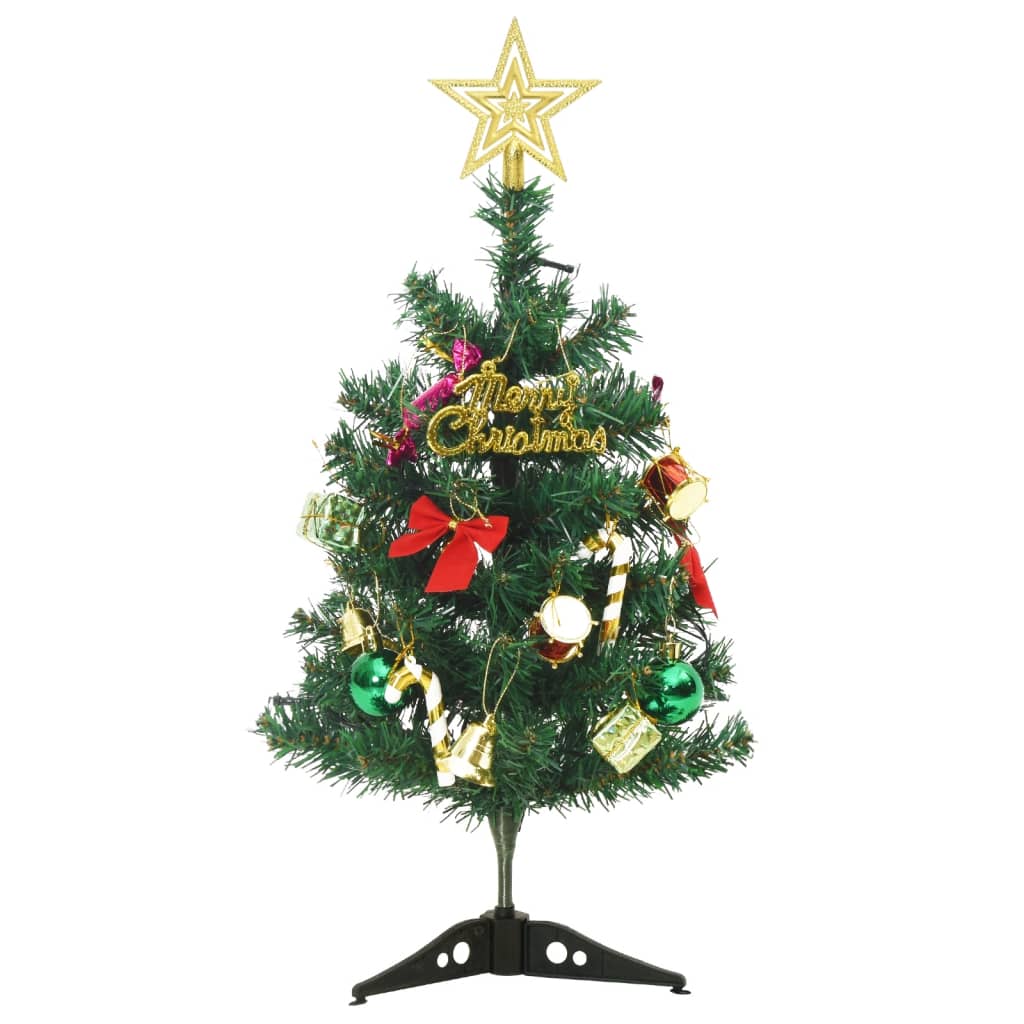 vidaXL Mini Artificial Pre-lit Christmas Tree with 30 LEDs Green 60 cm