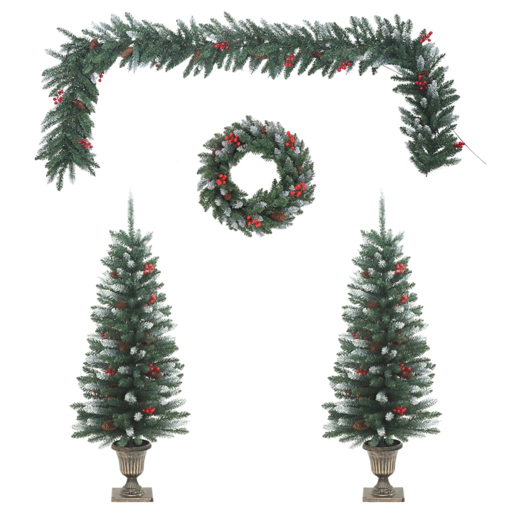 vidaXL 4 Piece Christmas Door Decoration Set PVC