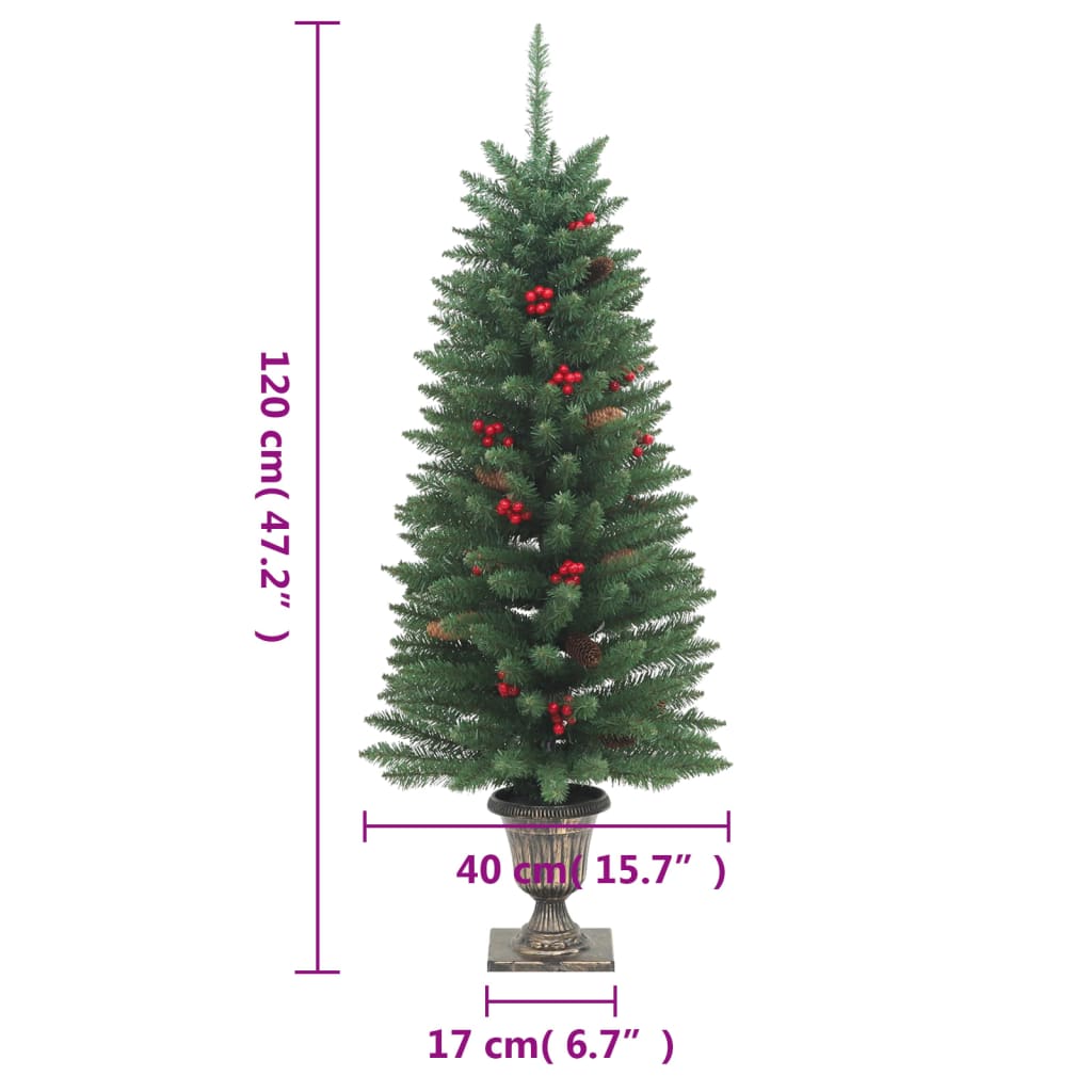 vidaXL Artificial Christmas Trees 2 pcs 100 LEDs Green 120 cm