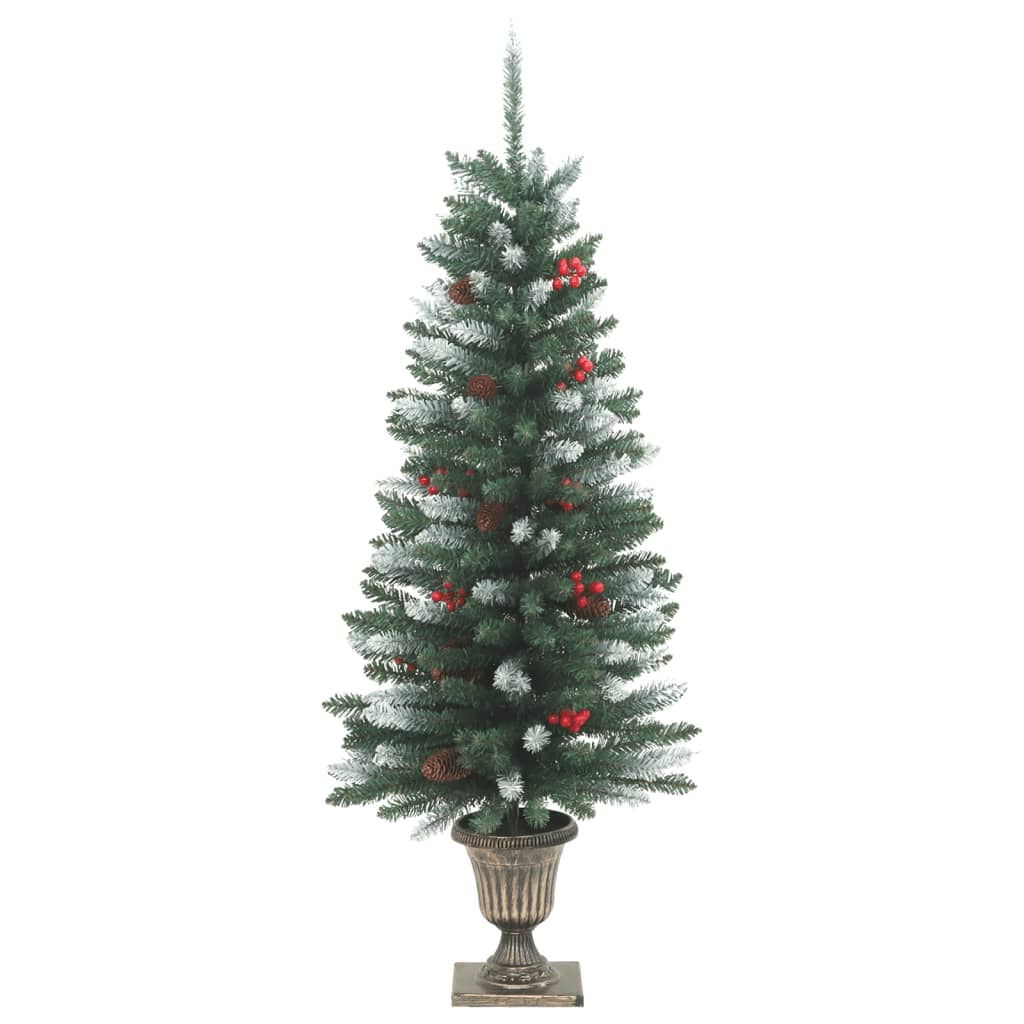 vidaXL Artificial Christmas Trees 2 pcs 100 LEDs Green and White 120 cm