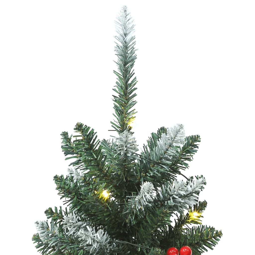 vidaXL Artificial Christmas Trees 2 pcs 100 LEDs Green and White 120 cm