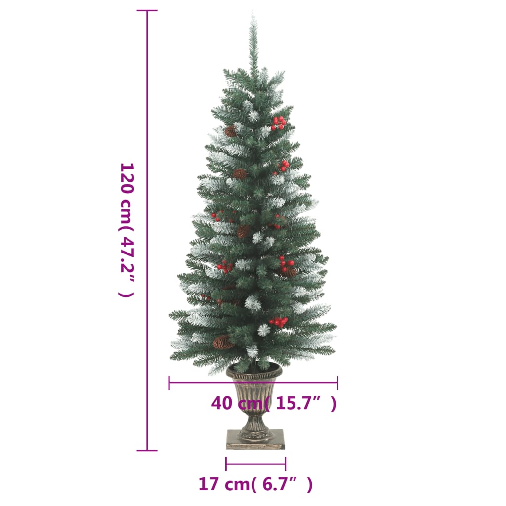 vidaXL Artificial Christmas Trees 2 pcs 100 LEDs Green and White 120 cm