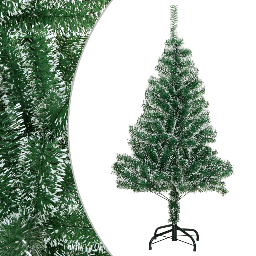 vidaXL Artificial Christmas Tree with Flocked Snow Green 120 cm