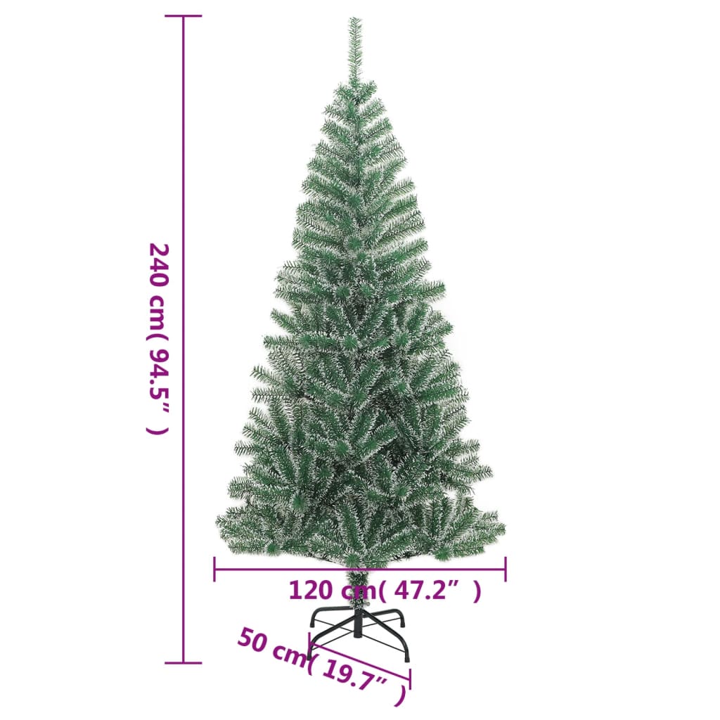 vidaXL Artificial Christmas Tree with Flocked Snow Green 240 cm