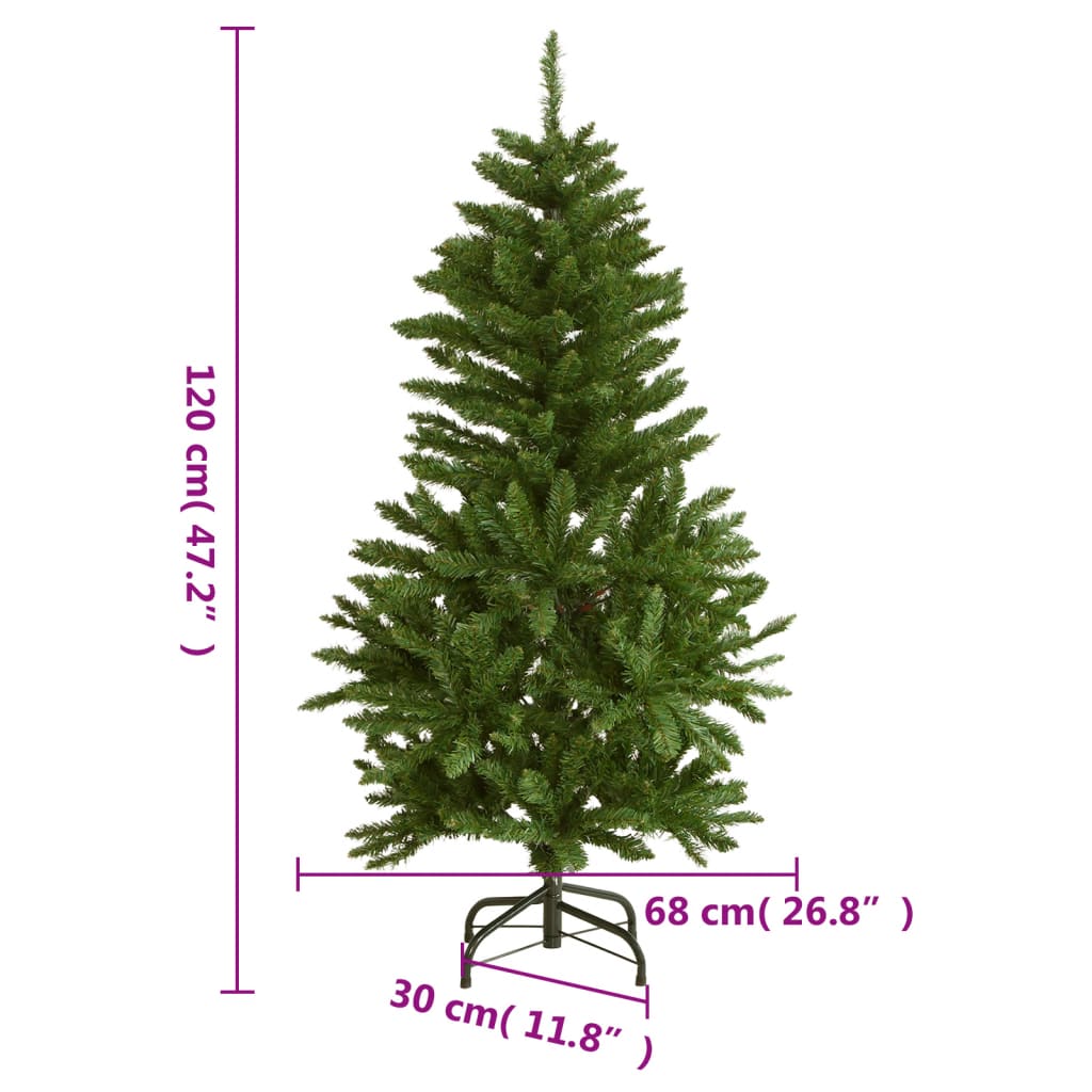 vidaXL Artificial Hinged Christmas Tree with Stand Green 120 cm