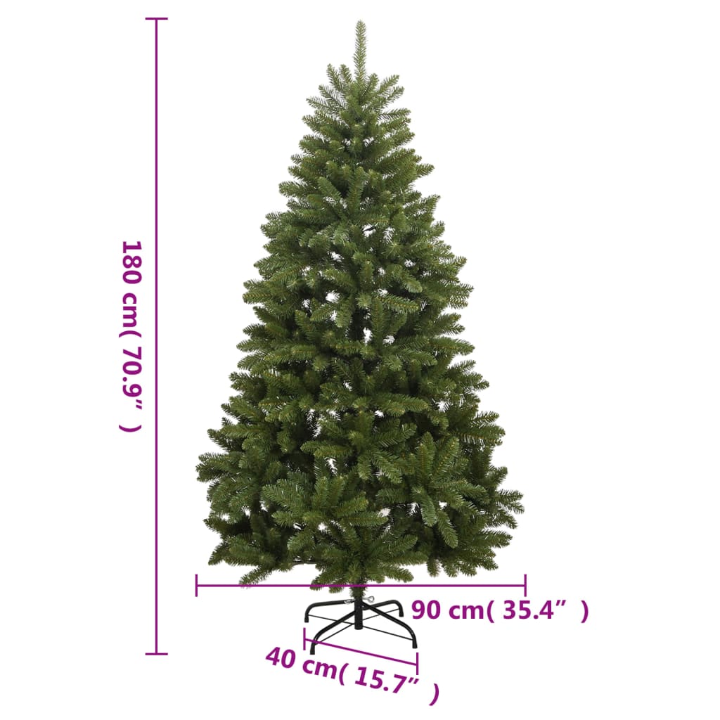 vidaXL Artificial Hinged Christmas Tree with Stand Green 180 cm