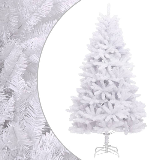 vidaXL Artificial Hinged Christmas Tree with Stand White 180 cm