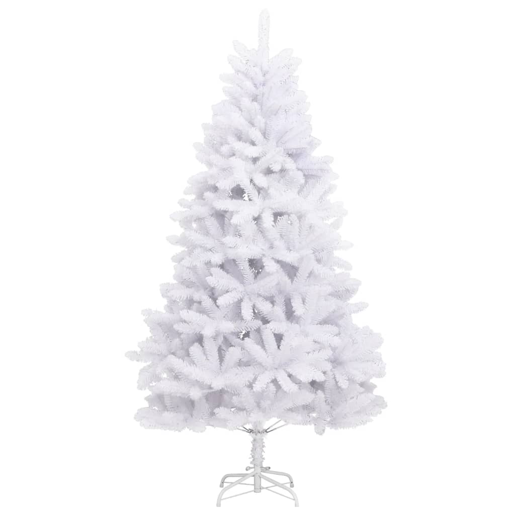 vidaXL Artificial Hinged Christmas Tree with Stand White 210 cm