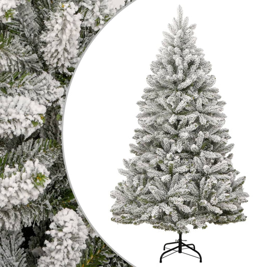 vidaXL Artificial Hinged Christmas Tree with Flocked Snow 240 cm