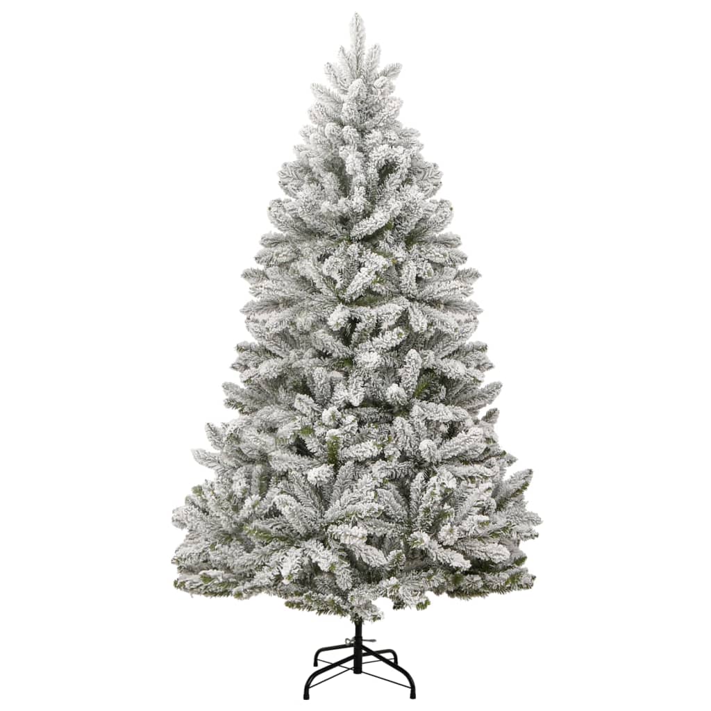 vidaXL Artificial Hinged Christmas Tree with Flocked Snow 240 cm