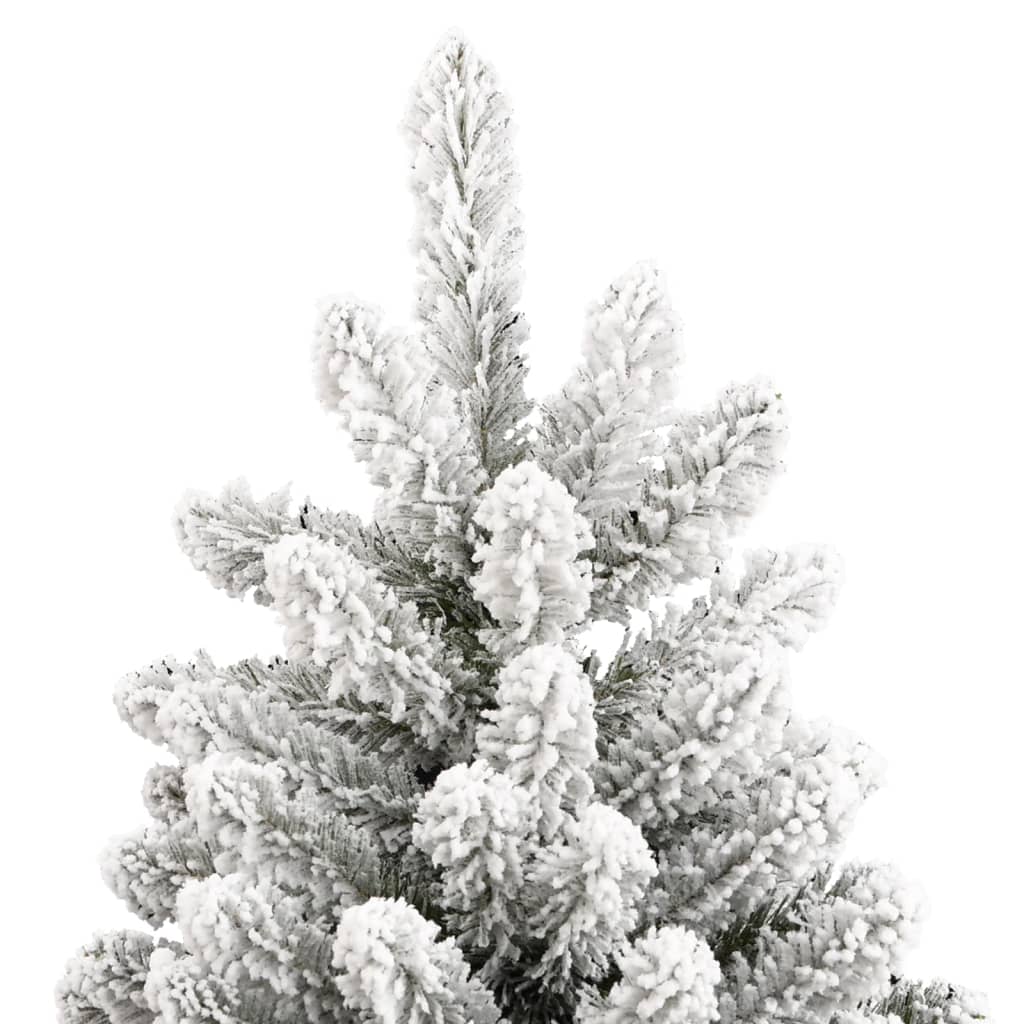 vidaXL Artificial Hinged Christmas Tree with Flocked Snow 240 cm