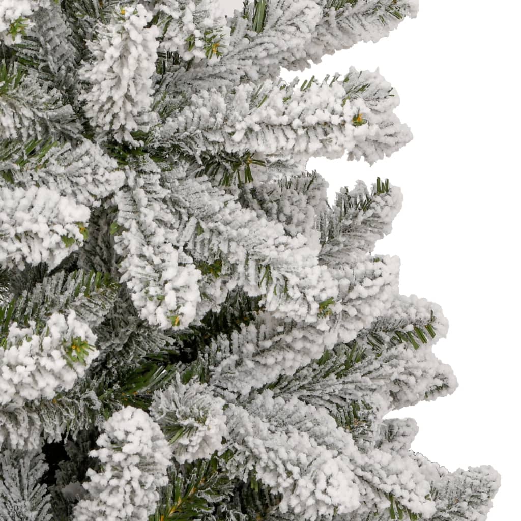 vidaXL Artificial Hinged Christmas Tree with Flocked Snow 240 cm