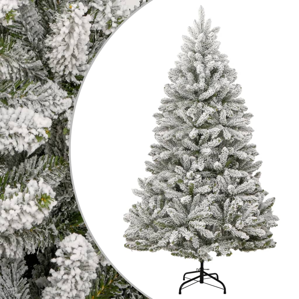 vidaXL Artificial Hinged Christmas Tree with Flocked Snow 270 cm