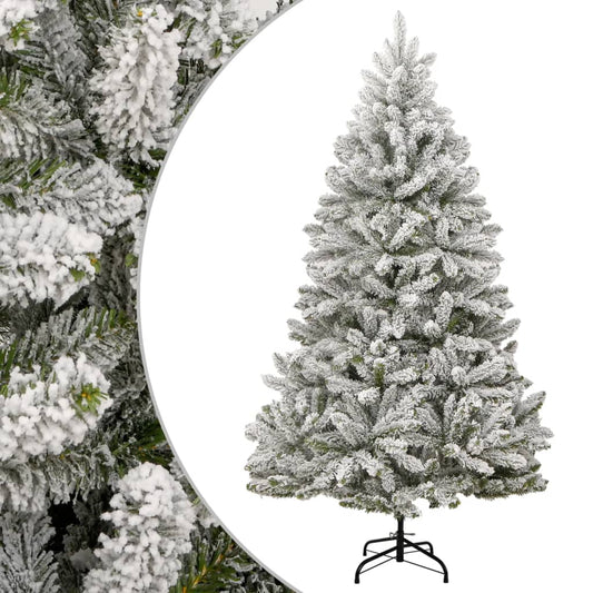 vidaXL Artificial Hinged Christmas Tree with Flocked Snow 270 cm