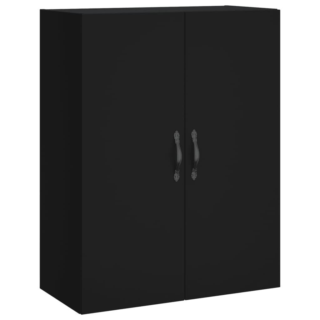 vidaXL Wall Mounted Cabinets 2 pcs Black Engineered Wood