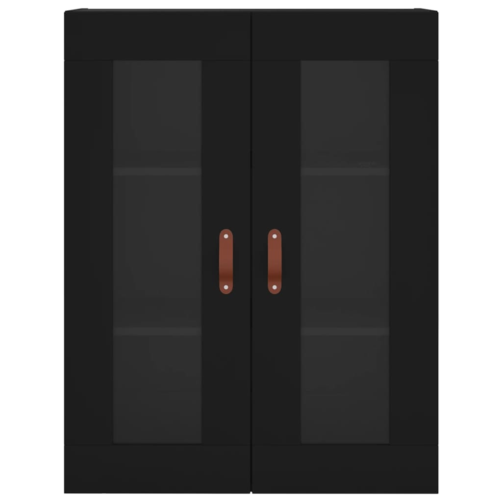 Wall Mounted Cabinets 2 pcs Black Engineered Wood
