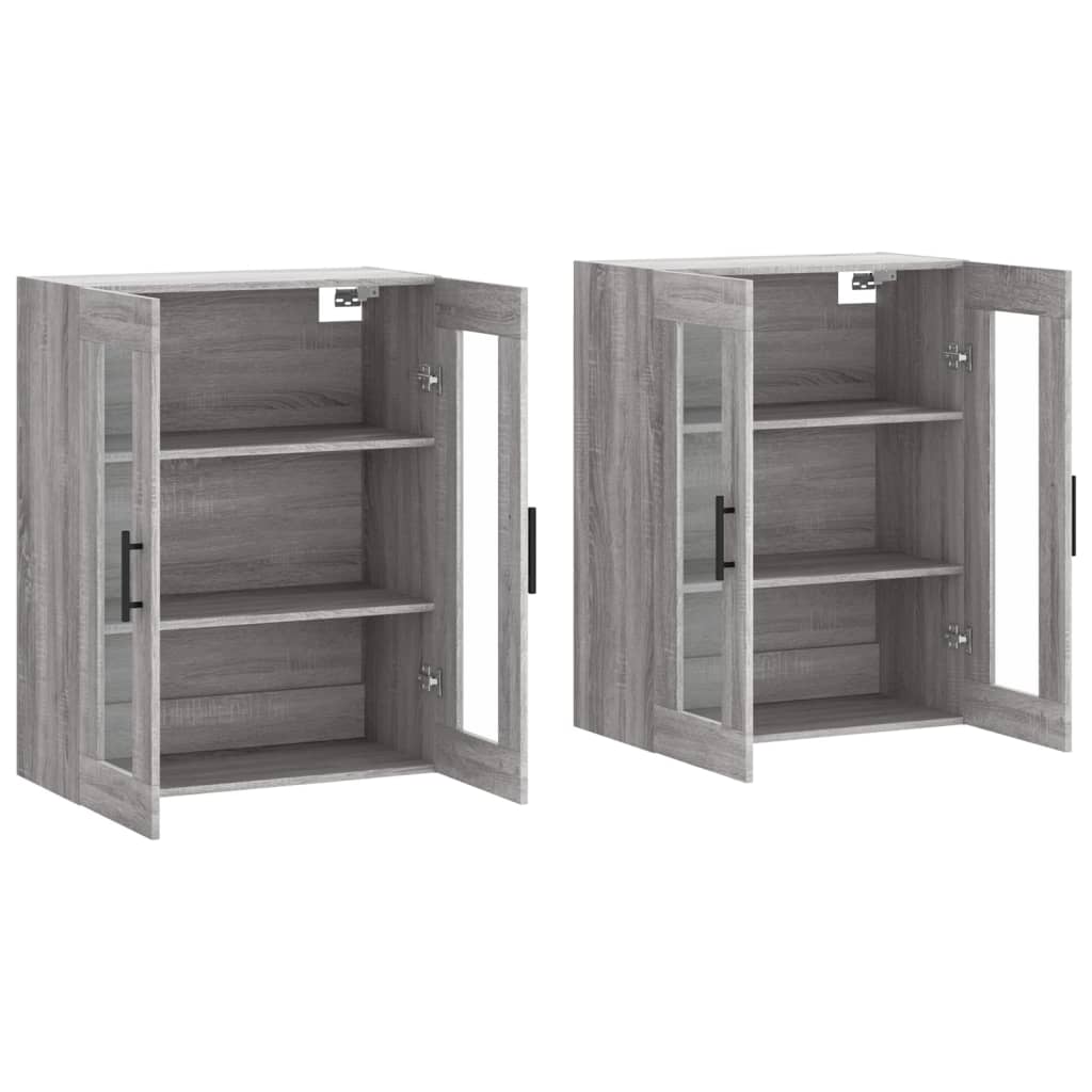 vidaXL Wall Mounted Cabinets 2 pcs Grey Sonoma Engineered Wood