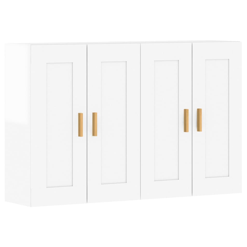 vidaXL Wall Mounted Cabinets 2 pcs High Gloss White Engineered Wood