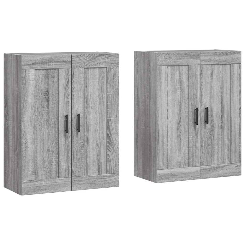 vidaXL Wall Mounted Cabinets 2 pcs Grey Sonoma Engineered Wood