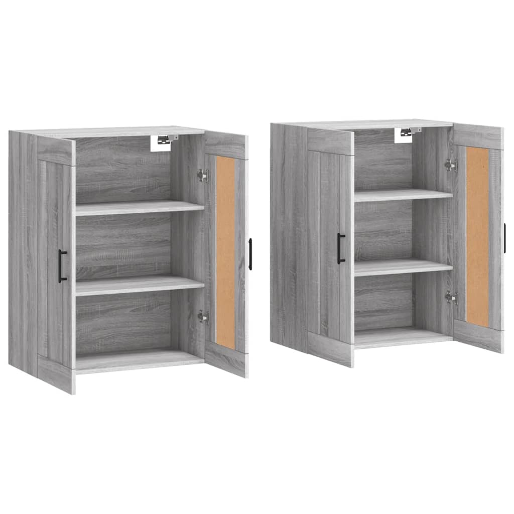 vidaXL Wall Mounted Cabinets 2 pcs Grey Sonoma Engineered Wood