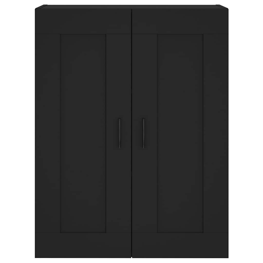 Wall Mounted Cabinets 2 pcs Black Engineered Wood