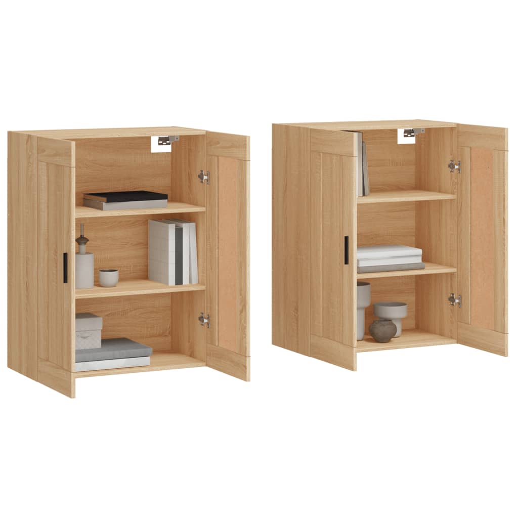 vidaXL Wall Mounted Cabinets 2 pcs Sonoma Oak Engineered Wood