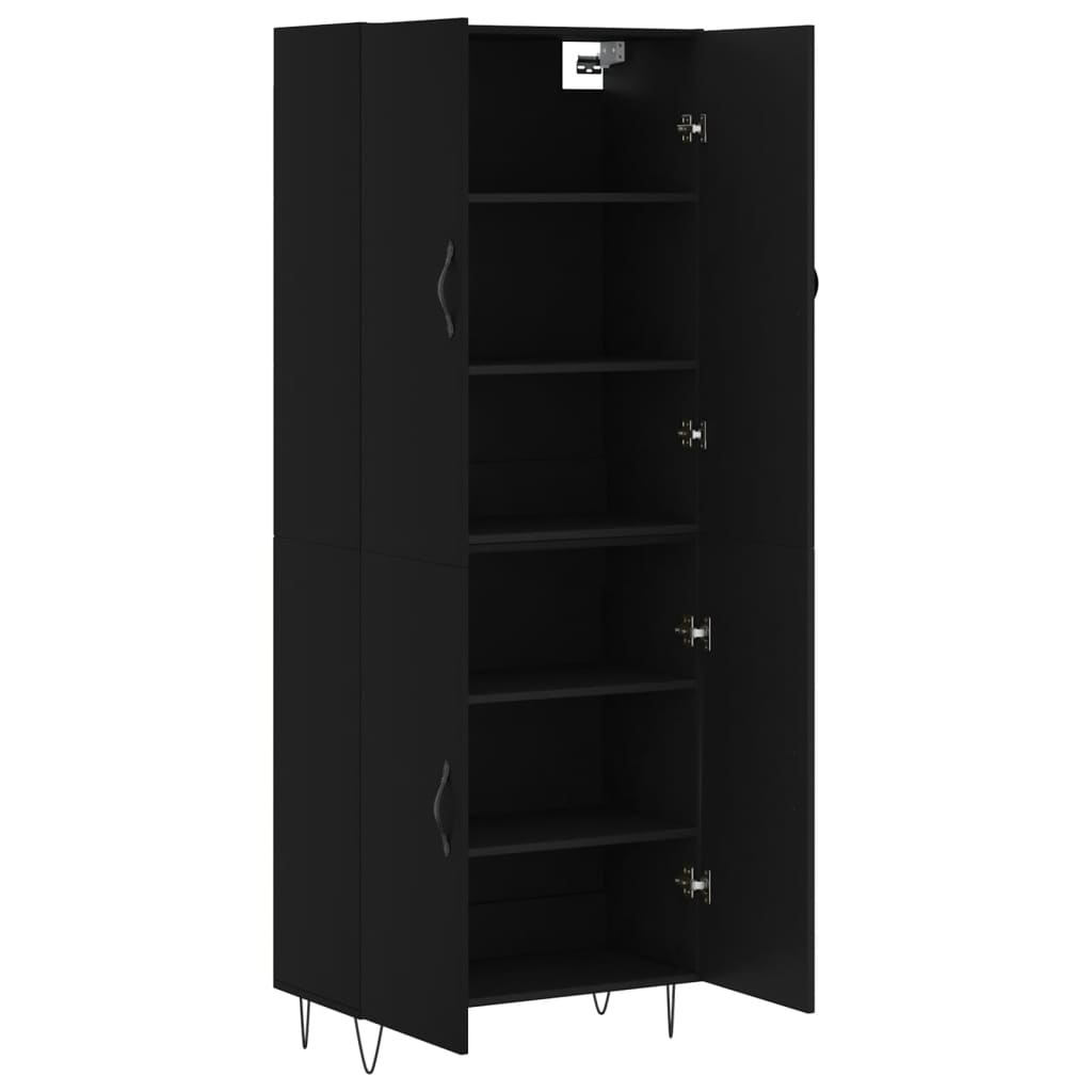 vidaXL Highboard Black 69.5x34x180 cm Engineered Wood