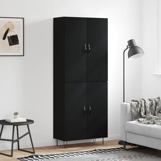 vidaXL Highboard Black 69.5x34x180 cm Engineered Wood