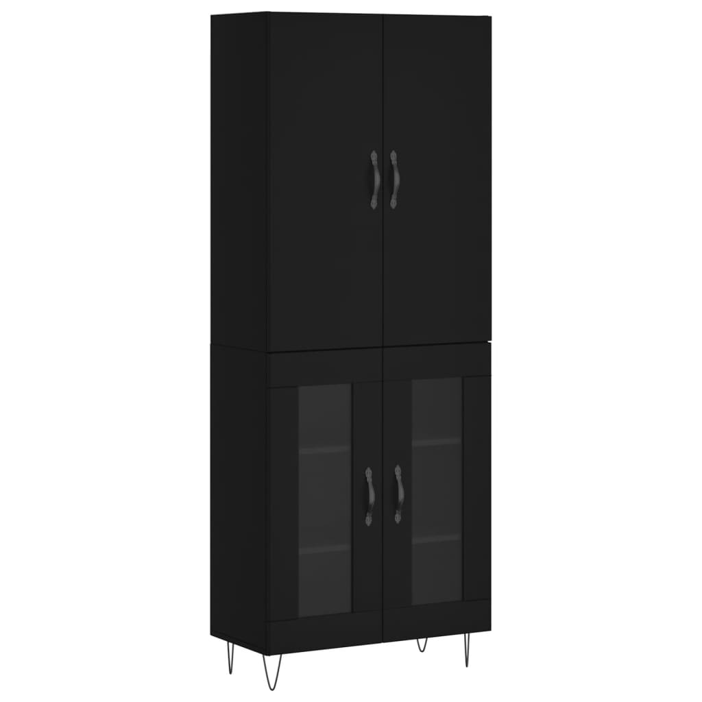 vidaXL Highboard Black 69.5x34x180 cm Engineered Wood