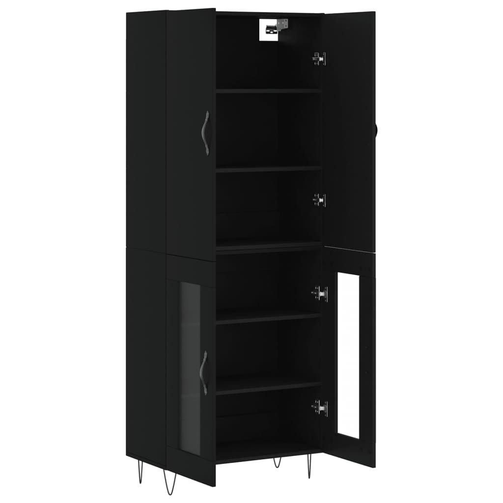 vidaXL Highboard Black 69.5x34x180 cm Engineered Wood