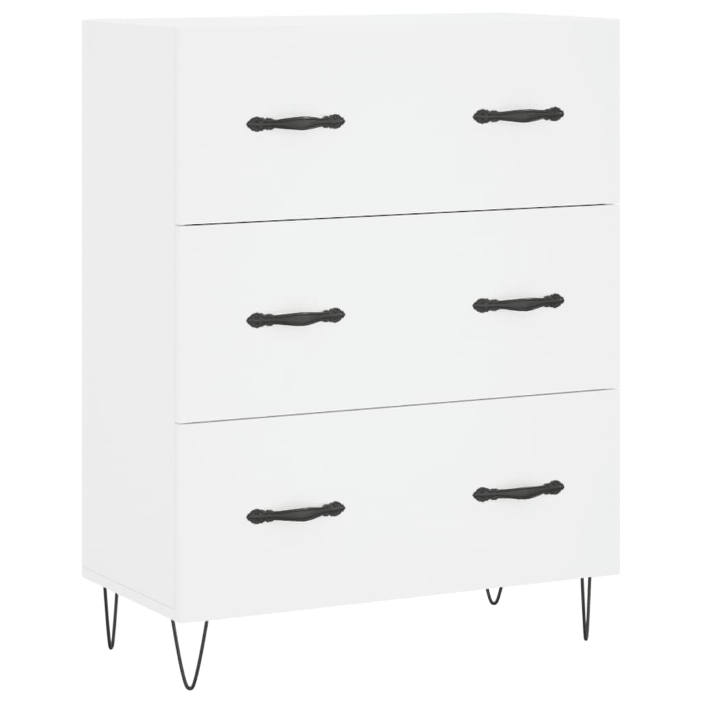 Highboard White 69,5x34x180 cm Engineered Wood