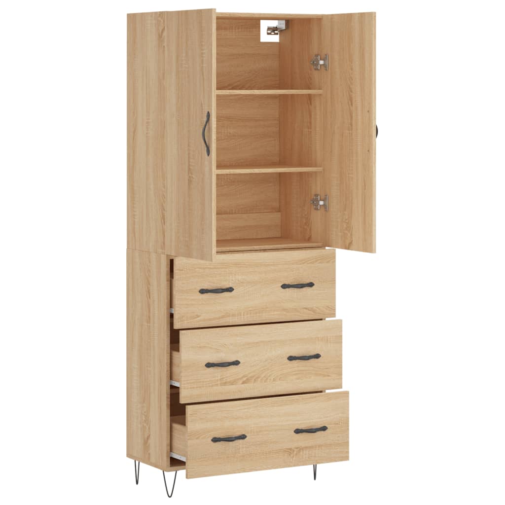 Highboard Sonoma Oak 69,5x34x180 cm Engineered Wood