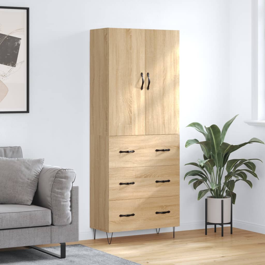 Highboard Sonoma Oak 69,5x34x180 cm Engineered Wood