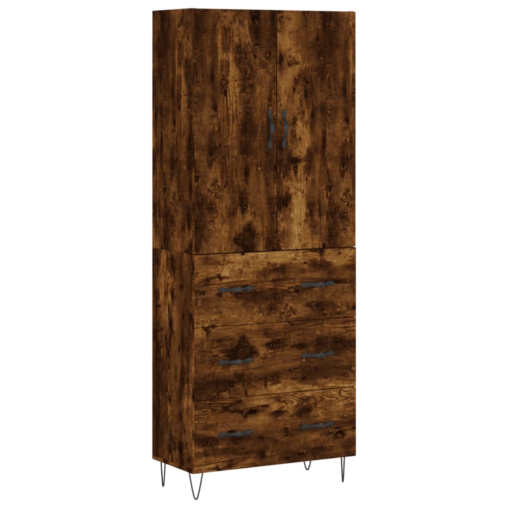 Highboard Smoked Oak 69,5x34x180 cm Engineered Wood