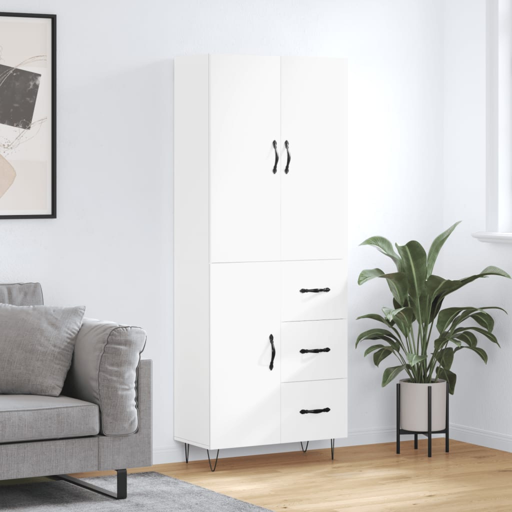 vidaXL Highboard White 69.5x34x180 cm Engineered Wood