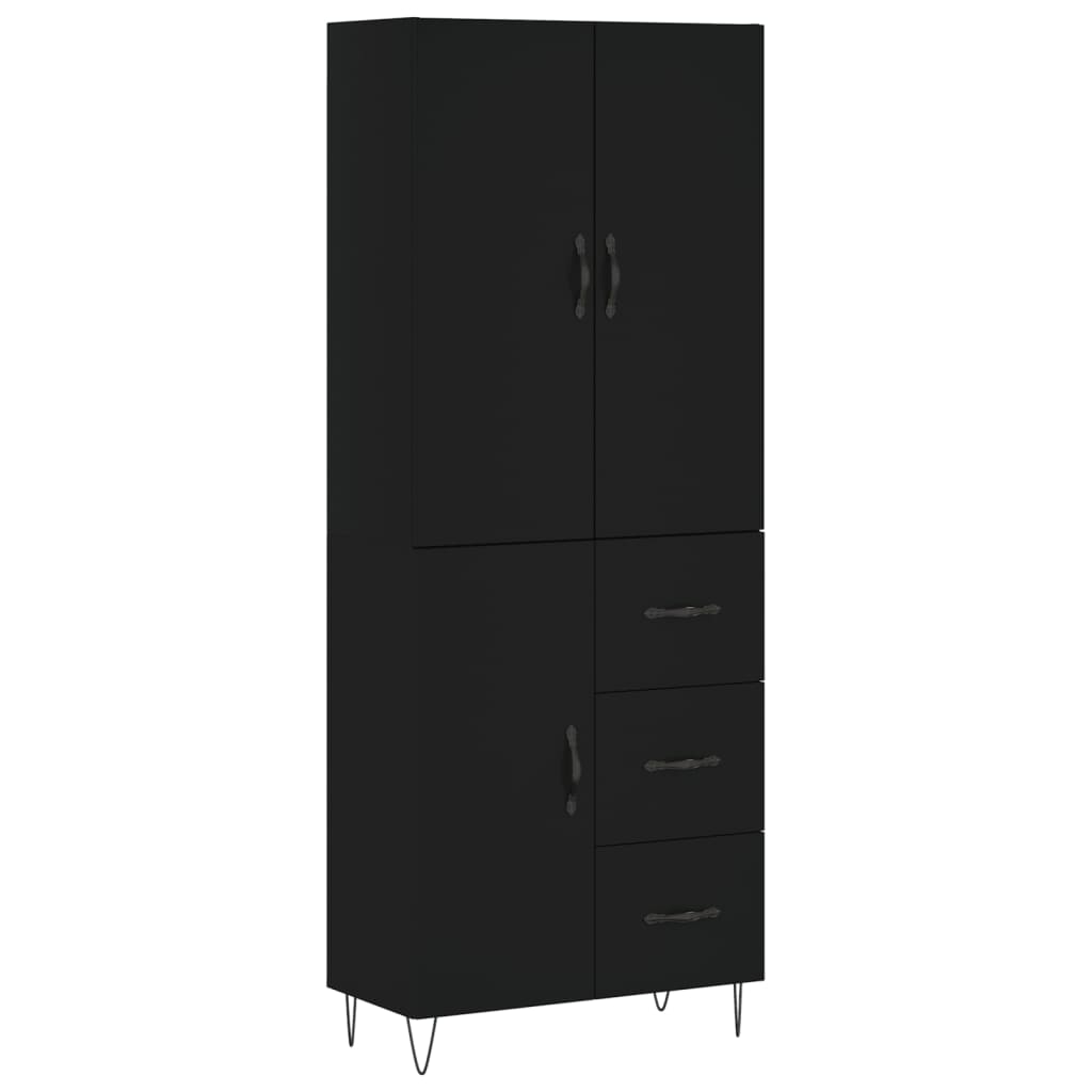 vidaXL Highboard Black 69.5x34x180 cm Engineered Wood