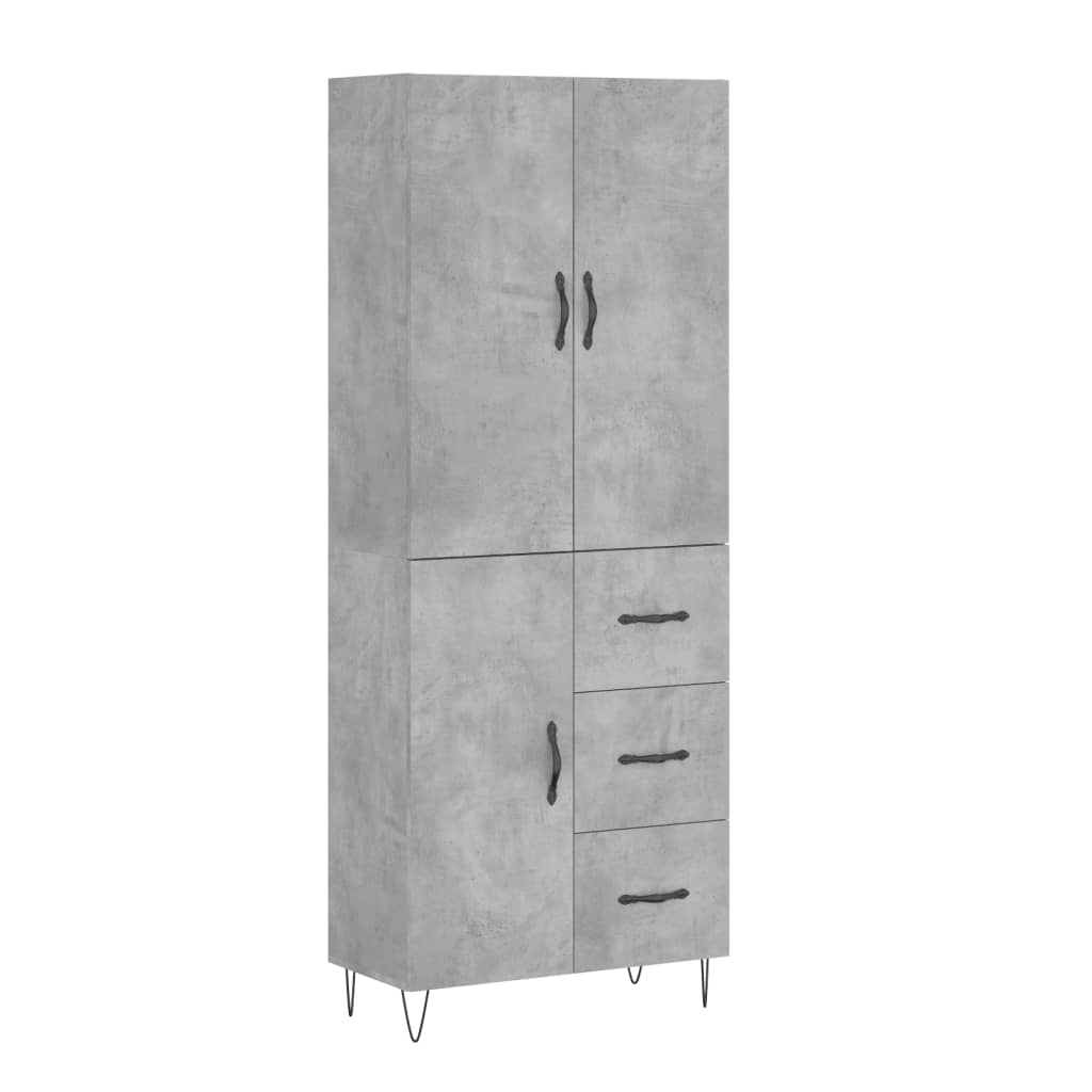 Highboard Concrete Grey 69,5x34x180 cm Engineered Wood