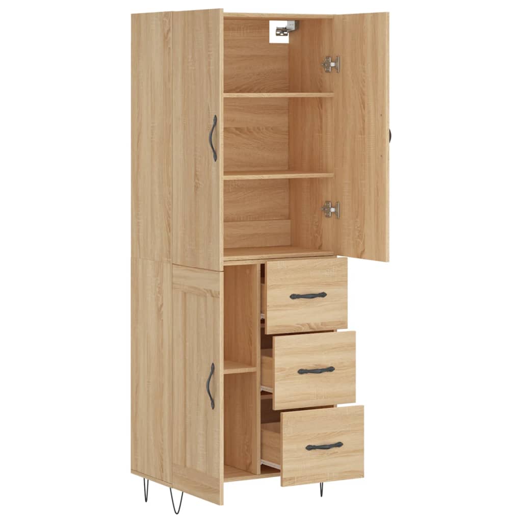 Highboard Sonoma Oak 69,5x34x180 cm Engineered Wood