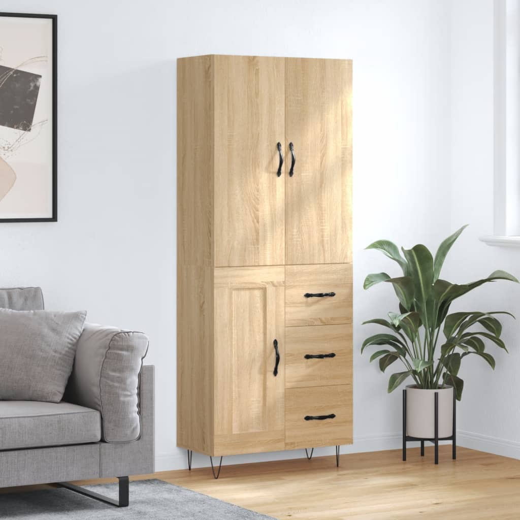 Highboard Sonoma Oak 69,5x34x180 cm Engineered Wood